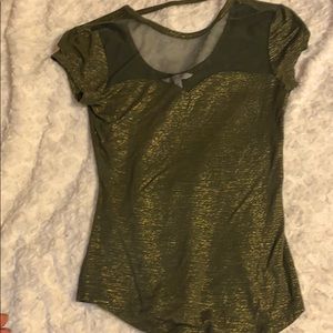 Army green beautiful shirt with gold shimmer